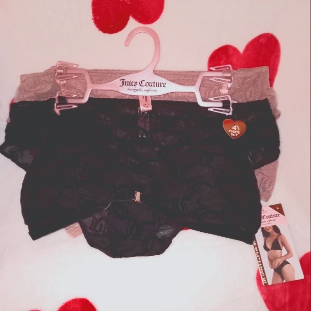 NWT juicy couture 4 piece lingerie intimates set size large